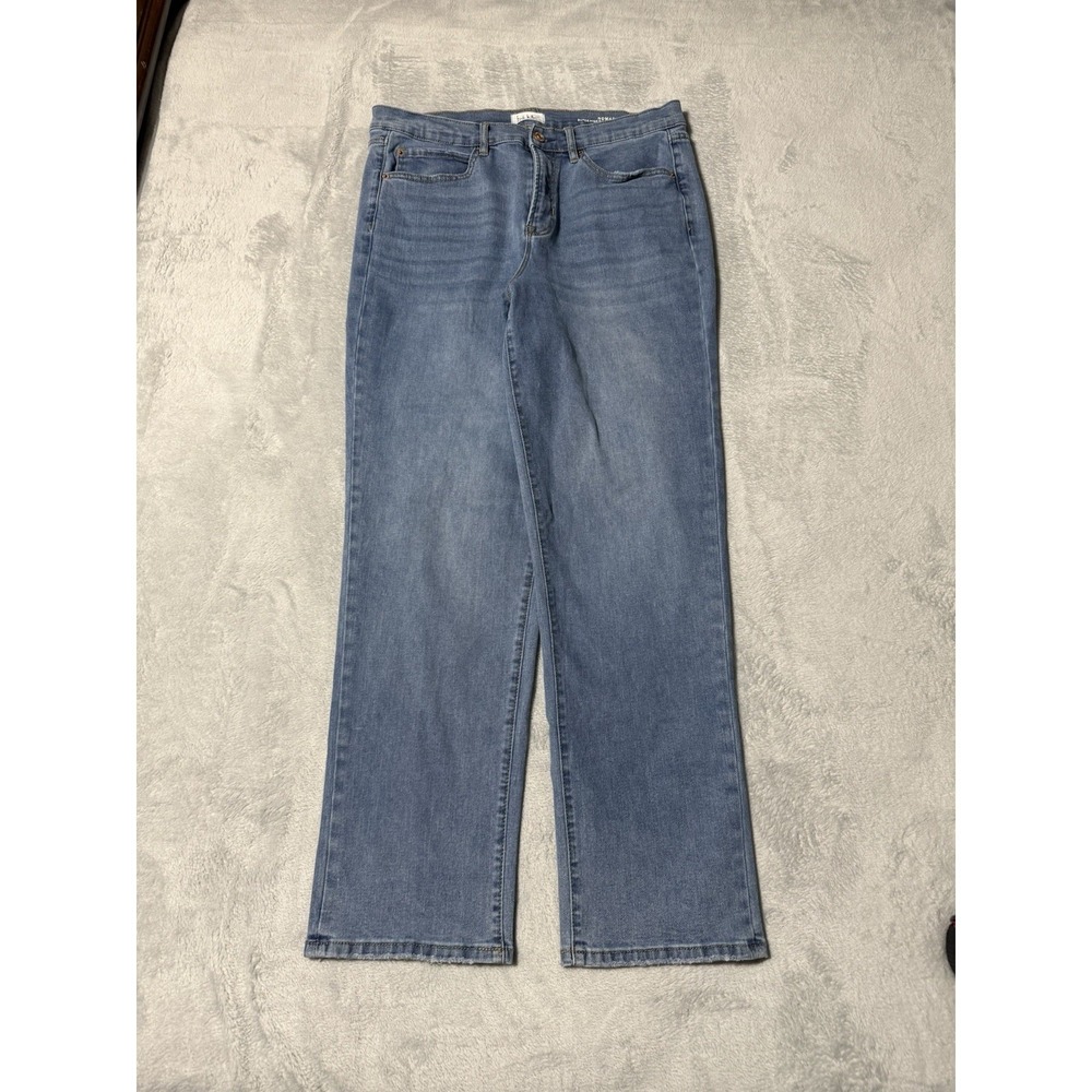 Nicole Miller Nomad Womens 12 Super High Rise Relaxed Straight Jeans 32x29.5‎